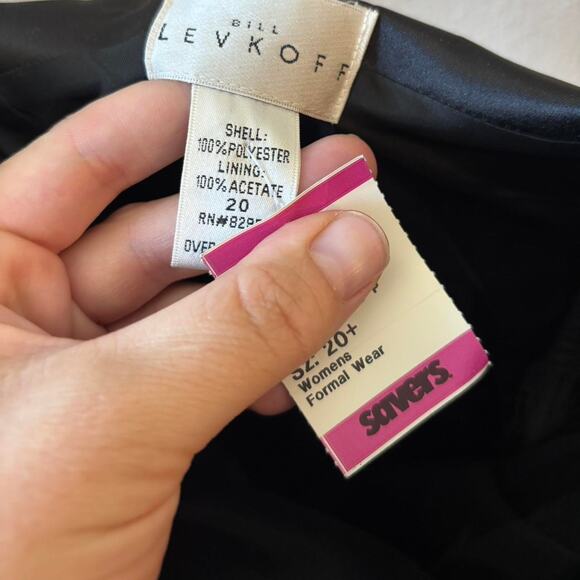 Vintage Bill Levkoff Black & Red Beaded Satin Gown Dress Plus Size 20 Y2K Formal - Picture 6 of 8